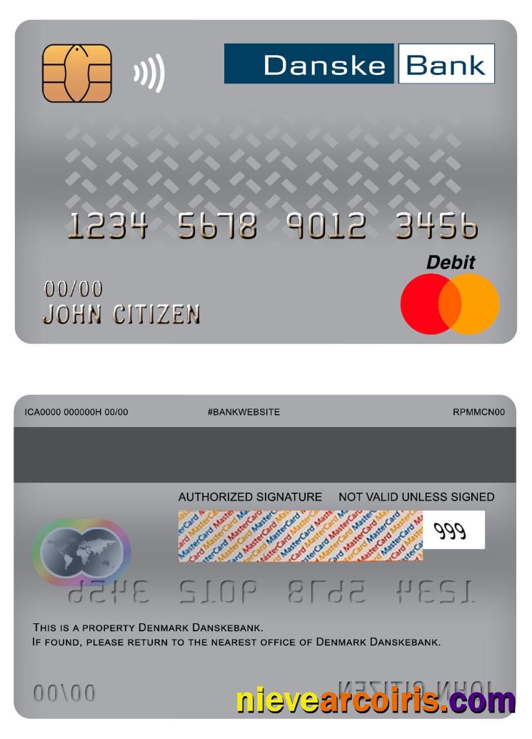 Denmark Danskebank master debit card